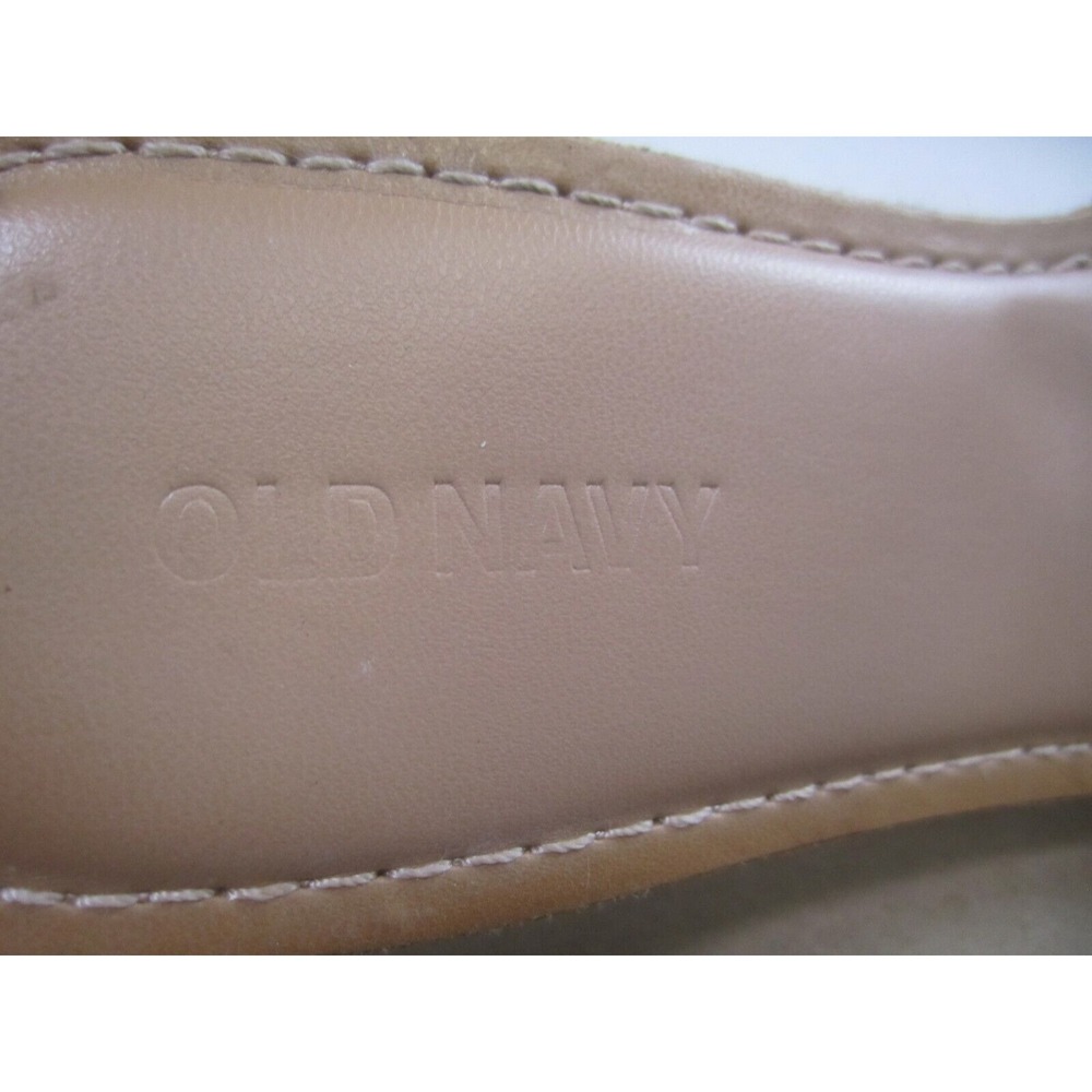 Old Navy Sandals Womens 6 Beige Brown Slip On Slides Fabric Upper Casual - Picture 5 of 9